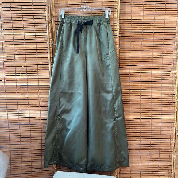 adidas Olive Wide Leg Pants - Picture 1 of 11
